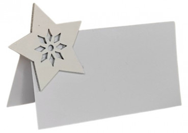 Weihnachts-Tischkarte mit einem weißen Stern 1