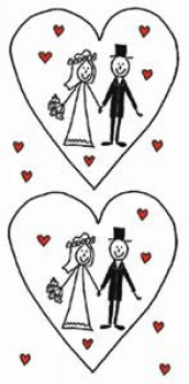Taschentücher zur Hochzeit  -  ein Brautpaar in einem Herz 1