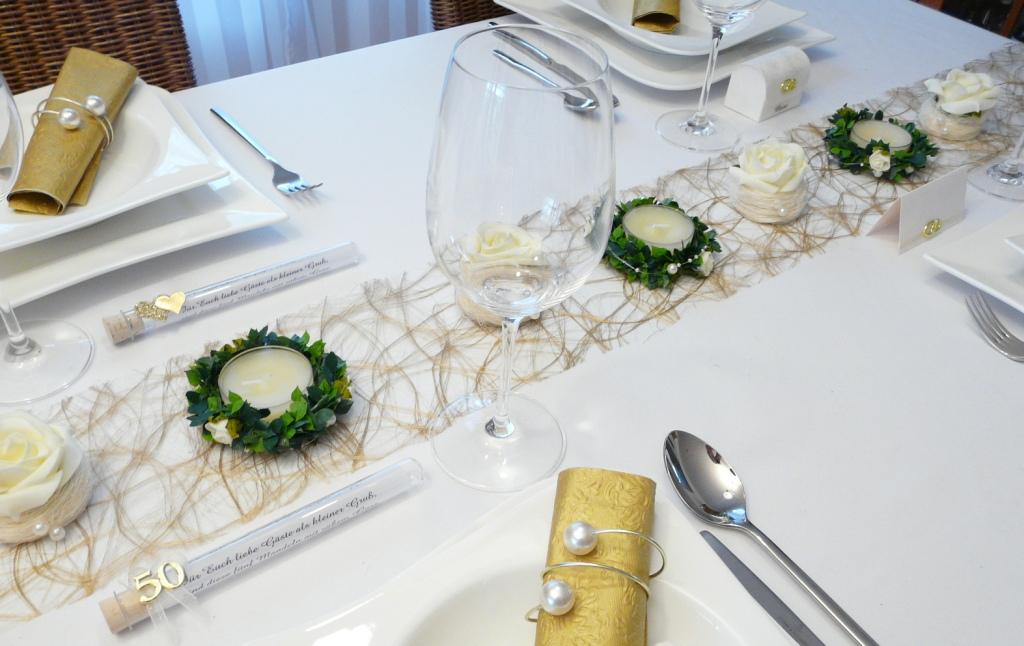 Goldene Hochzeit - Mustertische bei Tischdeko-online - Nr.2