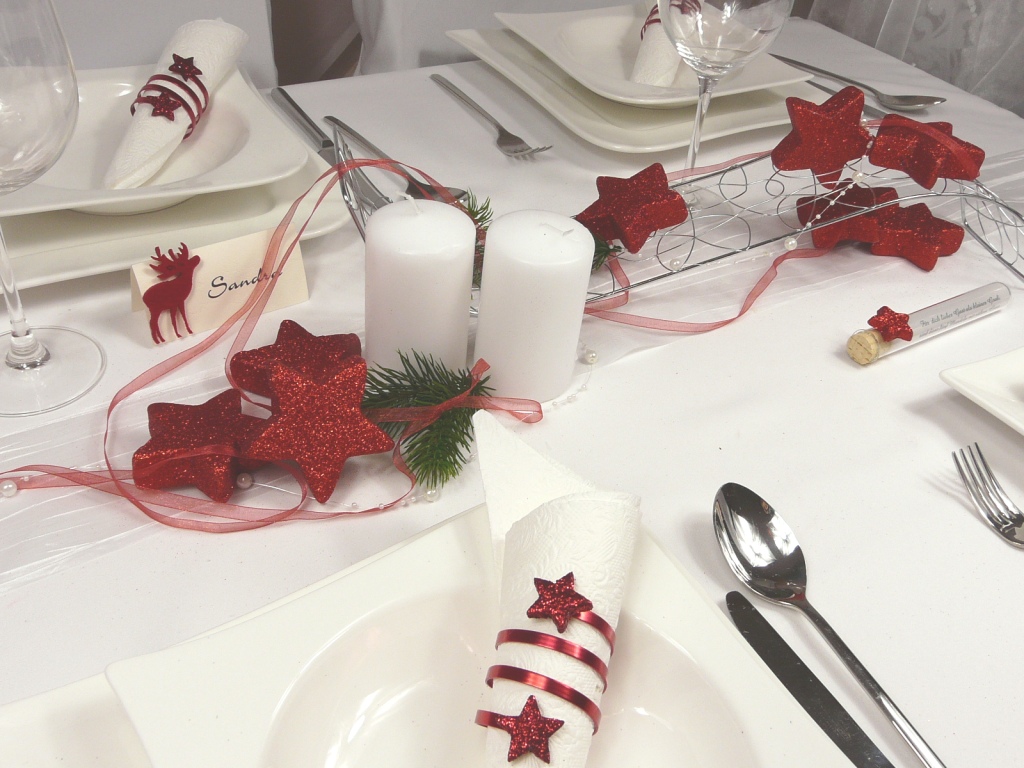 Weihnachtsdekoration und Mustertische zur Winterhochzeit Nr.1 - Tischdeko-online