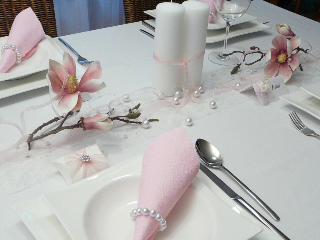Mustertisch 5. Tischdekoration zum Frühling - Mustertisch mit Orchideen