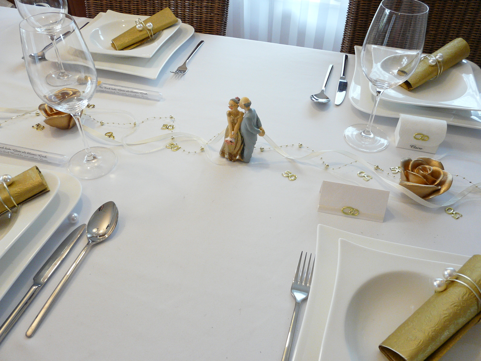 Goldene Hochzeit- Tischdeko-online