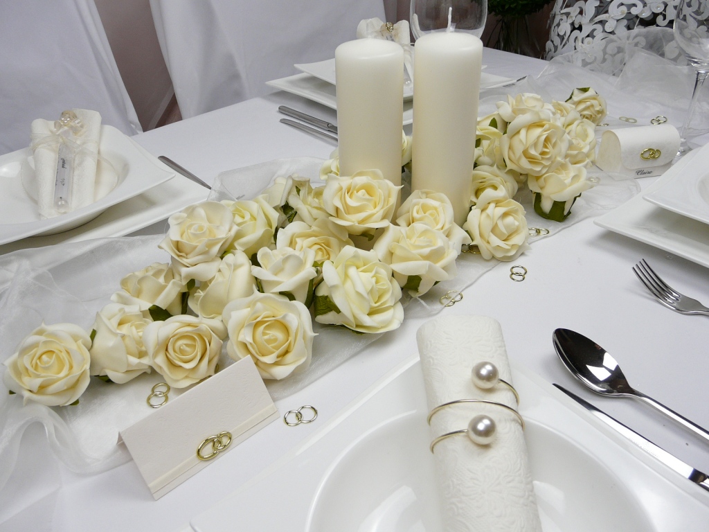Hochzeitsdekoration, Tischdekoration, Gastgeschenke zur Hochzeit bei Tischdeko-online - Tisch 4