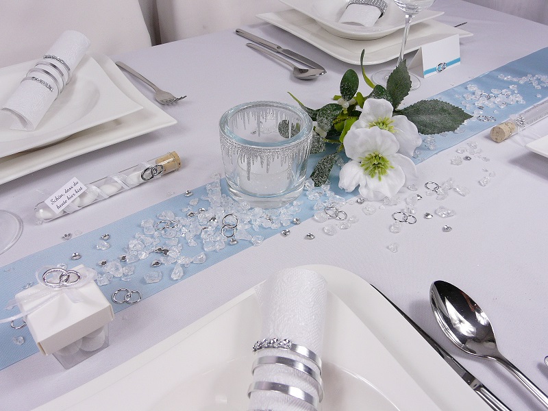 Mustertische Winterhochzeit 1a - Tischdeko-online