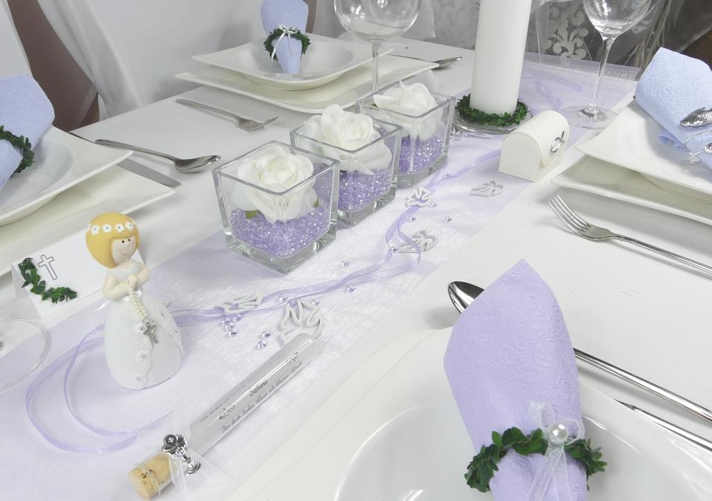 Mustertisch zur Kommunion Konfirmation Nr. 19 in lila. eleganter 