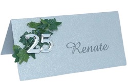 Silberhochzeit - Tischkarten, Platzkarten und Giveaways für Ihre Silberne