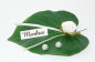 Preview: Kleines Blatt mit einer Rose und Perlen. Tischdeko-online.de  3
