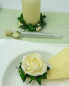Mobile Preview: Kerzenring aus Rosenblättern mit Rosen und Perlen