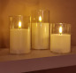 Preview: Elegantes LED-3er-Kerzenset mit Timer, Fernbedienung