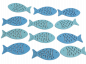 Preview: Streudeko - 12 Streufische aus Holz in zwei Farben 1