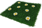 Preview: Grasfliese mit kleinen Blumen. Tischdeko zu Ostern, Frühling