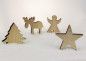 Preview: Tischdekoration - Streu aus Holz für den Weihnachtstisch - B1