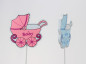 Preview: Stecker, Holzstecker Babywagen, Kinderwagen - rosa oder blau. Bild 4