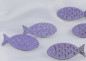 Preview: 6 Glitzerfische aus Holz in der Farbe Flieder als Streudeko