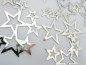 Preview: Streudekoration - 40 edle Metallstreusterne in Gold oder Silber 1