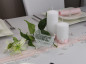 Preview: Stumpenkerze weiß oder creme mit einem Satinband und einer Blume 4