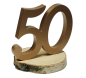 Preview: Aufsteller 50 auf Birkenscheibe - zur Goldhochzeit, Geburtstag - 1