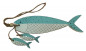 Mobile Preview: Anhänger, Fischhänger mit 3 Fischen und einer Kordel, blau - 1