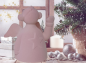 Preview: Winkender Weihnachtsmann Wichtel Rosa – Weihnachtsdeko Figur 1