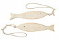 Mobile Preview: weißer Fisch aus Holz mit einer Schnur - Fischhänger im Shabby Chic - 1