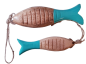 Preview: Fisch aus Mangoholz mit einem türkisen Schwanz - 1 Preview: Fisch aus Mangoholz mit einem türkisen Schwanz - 1