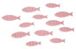 Preview: Streudeko - 12 Fische, Streu in Rosa zur Komunion, Konfirmation - 1