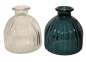Preview: Geriffelte Vase in zwei Farben - Klar und Blau - 2