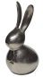Preview: Stilvoller Deko Osterhase aus schwerem Metall in edlem Silberfinish