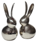 Preview: Moderner Osterhase aus Metall in Silber als elegante Wohnraumdekoration