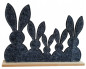 Preview: Aufsteller "Hasenfamile" aus Filz auf einem Holzsockel in der Farbe Schwarz - 1