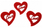 Mobile Preview: Streudekoration - 24 rote Herzen mit dem Schriftzug "Love" - 1