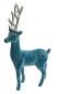 Preview: Hirsch, beflockt eisblau - 29 cm - 1 Preview: Hirsch, beflockt eisblau - 29 cm - 1