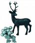 Preview: Hirsch in Glitzeroptik in einer tollen Farbe: Smaragdgrün, 30 cm hoch - 5