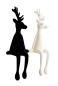 Preview: Sitzende Hirschfigur als Kantenhocker – elegante Weihnachtsdeko auf Regal oder Fensterbank