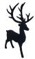 Preview: Ein schwarzer, beflockter Hirsch mit goldfarbenem Geweih - 1 Preview: Ein schwarzer, beflockter Hirsch mit goldfarbenem Geweih - 1
