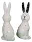 Preview: Osterdekoration - Ein eleganter, weißer Hase mit schwarzen Pünktchen - 2