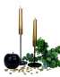 Preview: Kerzenhalter aus Metall, schwarz/gold - 3 Preview: Kerzenhalter aus Metall, schwarz/gold - 3