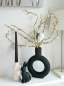 Mobile Preview: Schwarze, matte Keramikvase in Ringform, Blumenvase - 3