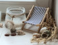Preview: kleiner Liegestuhl, Klappstuhl aus Holz mit Stoffbezug Sommerdeko - 2