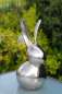 Preview: Osterdekoration - ein edler Hase aus Metall, silberfarben - 3