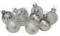 Preview: Mini-Weihnachtskugeln in Silber & Weiß (9er Set, Ø 3 cm) - 1 Preview: Mini-Weihnachtskugeln in Silber & Weiß (9er Set, Ø 3 cm) - 1