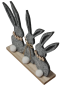 Preview: Hasengruppe aus Filz, grau, 21 cm - 2 Preview: Hasengruppe aus Filz, grau, 21 cm - 2