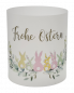 Preview: Lichthülle, Tischlicht mit einem Kranz aus grünen Blättern und bunten Hasen - 3 Preview: Lichthülle, Tischlicht mit einem Kranz aus grünen Blättern und bunten Hasen - 3