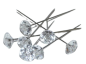 Preview: Pushpins mit Diamantkopf – stilvolle Stecknadeln für Pinnwand und Deko