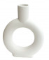 Preview: Weiße, matte Keramikvase in Ringform, Blumenvase - 1