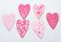 Preview: Streuherzen aus Holz rosa/pink mit Mustern - 3