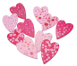 Preview: Streuherzen aus Holz rosa/pink mit Mustern - 1