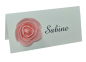Preview: Tischkarte mit einer Rose in Creme oder Rot 1