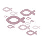 Preview: Serviette Lunch 33 Holy Communion Bordeaux mit Fischen