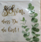 Preview: Servietten "Schön, dass du da bist" mit Eukalyptus